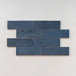 Gioia Materia Carrelage Effet Zellige Bleu Nuit LA RIVIERA 6,5x20 Blue Reef - Les Carreaux de Jean