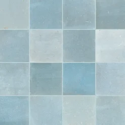 Ro'Ma Carrelage Carrelage effet Zellige Bleu Clair 10x10x0,85 cm Mat Serinor - Mur intérieur -
