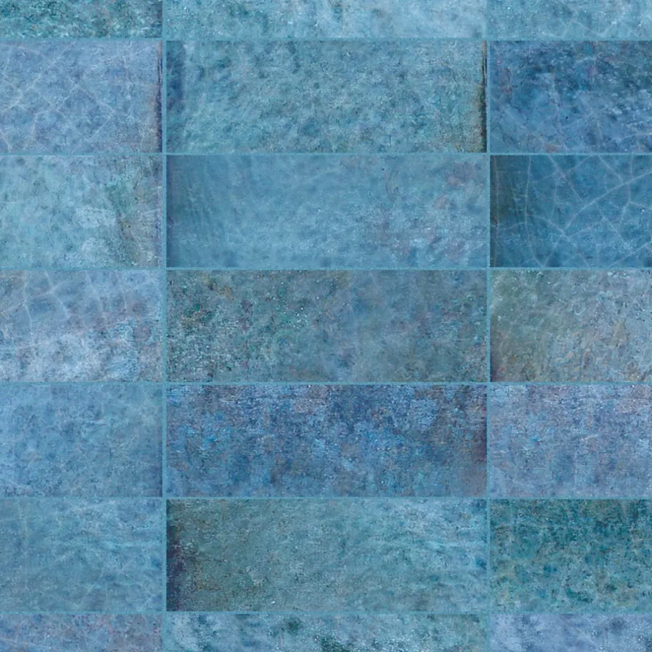 Carrelage effet Zellige Bleu Foncé 20x6,5x0,85 cm Caldero - Mur intérieur --Ro'Ma Carrelage Discount