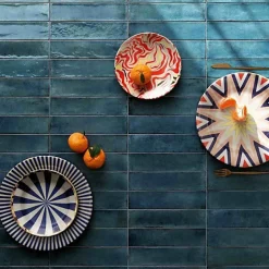 Les Carreaux De Jean Carrelage Effet Zellige Bleu FUSION Blue 6x25cm - Les Carreaux de Jean