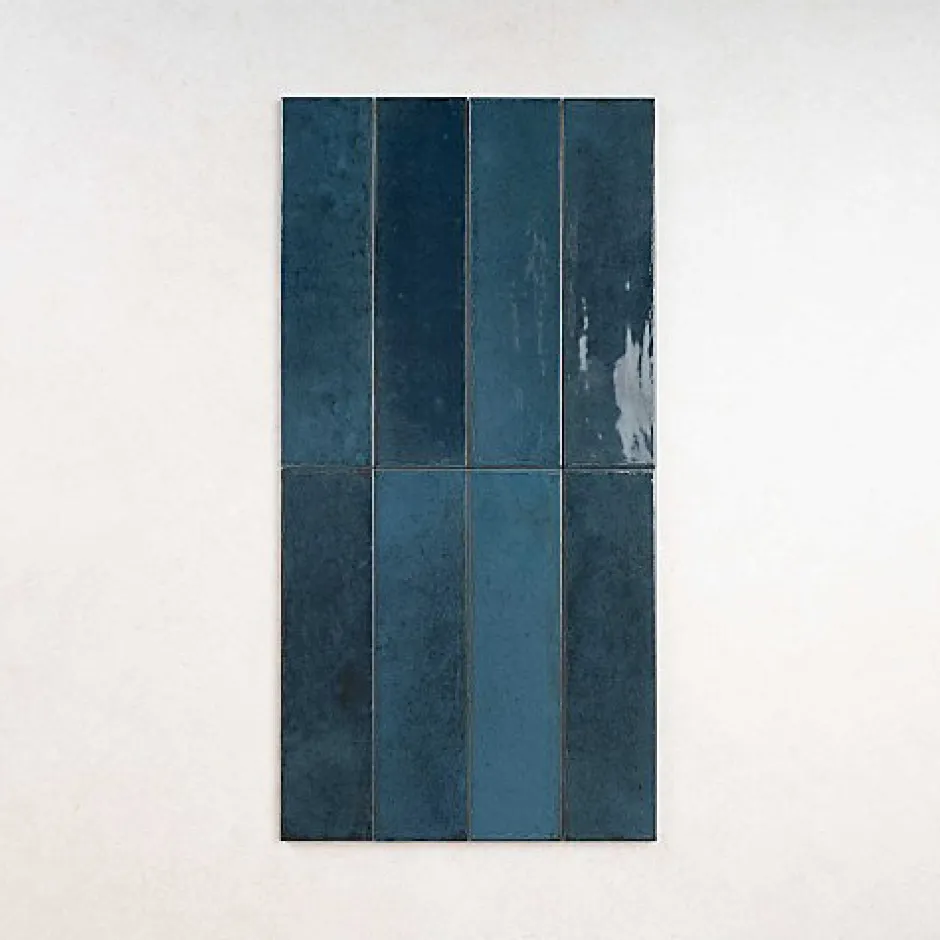 Carrelage Effet Zellige Bleu Nuit AGADIR - Lago 7x28 - Les Carreaux de Jean-Les Carreaux De Jean Discount