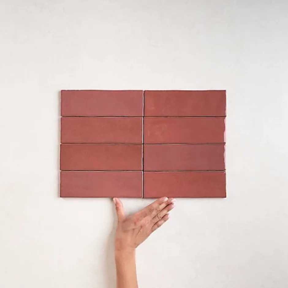 Les Carreaux De Jean Carrelage Effet Zellige Bordeau NOLITA Burdeos 6,5x20 - Les Carreaux de Jean