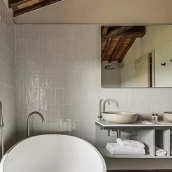 Les Carreaux De Jean  Carrelage Effet Zellige Blanc TANGER 6x24 White - Les Carreaux de Jean