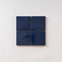 Les Carreaux De Jean  Carrelage Effet Zellige Bleu Nuit MANARA CLAY 10x10 Meknes Marine - Les Carreaux de Jean