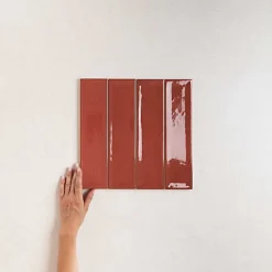 Carrelage Effet Zellige Bordeaux NARA Burdeos Gloss 7,5x30cm - Les Carreaux de Jean-Les Carreaux De Jean Clearance