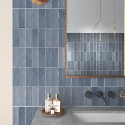 Les Carreaux De Jean  Carrelage Effet Zellige Bleu Foncé NOLITA Marine 6,5x20 - Les Carreaux de Jean