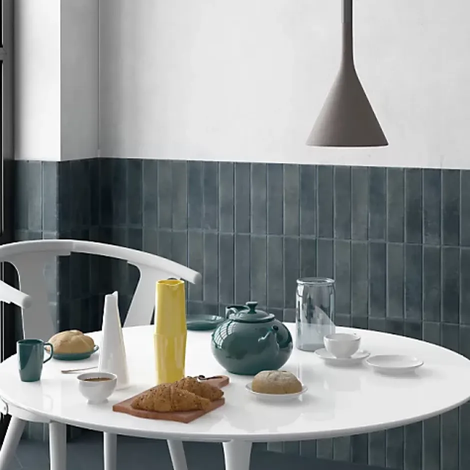 Carrelage Effet Zellige Bleu ARGILE 6x24,6 Glacier - Les Carreaux de Jean-Gioia Materia Clearance