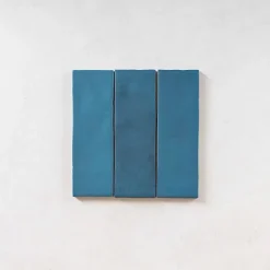 Les Carreaux De Jean Carrelage Effet Zellige Bleu Canard MITTE Ocean 6,5x20 - Les Carreaux de Jean