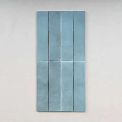 Gioia Materia Carrelage Effet Zellige Bleu ARGILE 6x24,6 Sky - Les Carreaux de Jean