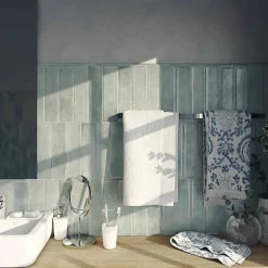 Carrelage Effet Zellige Bleu Ciel NARA Glass Mate 7,5x30cm - Les Carreaux de Jean-Les Carreaux De Jean Discount