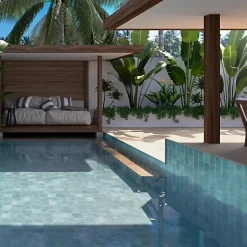 Carrelage Effet Zellige Bleu Ciel AGADIR - Agua 14,7x14,7 - Les Carreaux de Jean-Les Carreaux De Jean  Discount