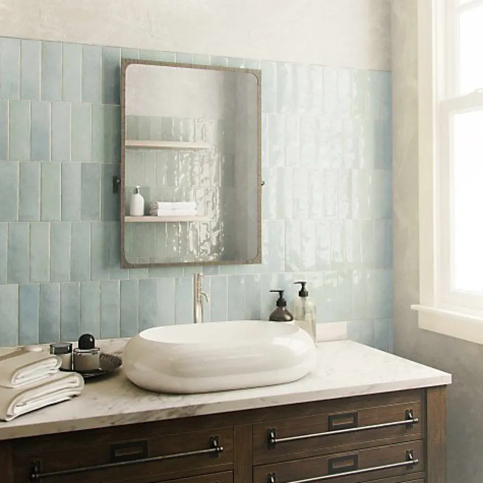 Carrelage Effet Zellige Bleu Ciel NOLITA Cielo 6,5x20 - Les Carreaux de Jean-Les Carreaux De Jean Hot