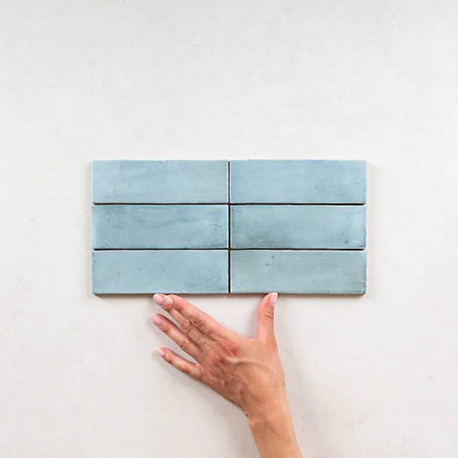 Carrelage Effet Zellige Bleu Ciel COLO Matt 5x15 Blue Grass - Les Carreaux de Jean-Gioia Materia New