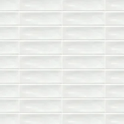 Ro'Ma Carrelage Carrelage effet Zellige Blanc 14,6x4,8x0,8 cm Brillant Bravio - Mur intérieur -