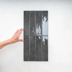 Carrelage Effet Zellige Gris Foncé FUSION Antracite 6x25cm - Les Carreaux de Jean-Les Carreaux De Jean 