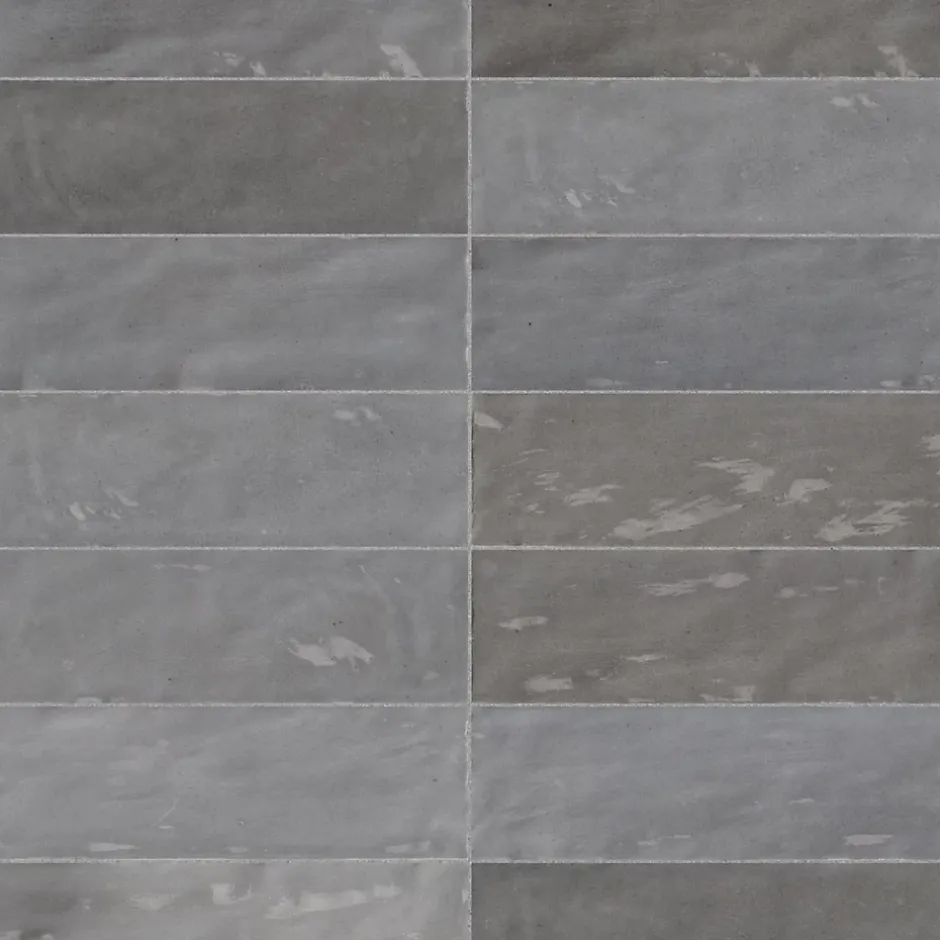 Carrelage effet Zellige Gris 20x6,5x0,85 cm Brillant Orisel - Mur intérieur --Ro'Ma Carrelage Clearance