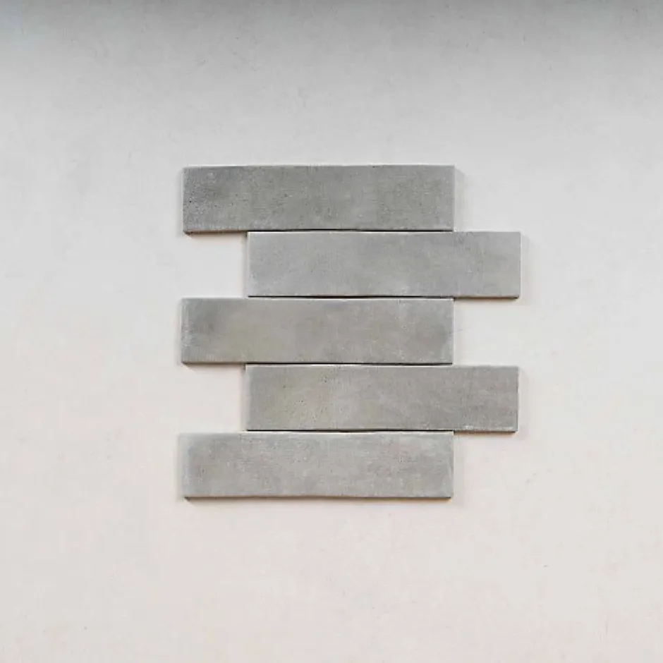 Carrelage Effet Zellige Gris ARGILE 6x24,6 Concrete - Les Carreaux de Jean-Gioia Materia Best