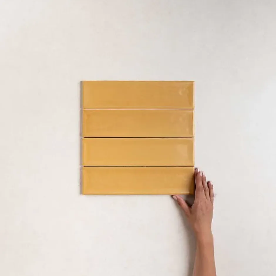 Carrelage Effet Zellige Jaune NARA Mostaza Mate 7,5x30cm - Les Carreaux de Jean-Les Carreaux De Jean New