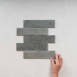 Gioia Materia Carrelage Effet Zellige Noir ARGILE 6x24,6 Dark - Les Carreaux de Jean