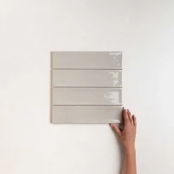 Les Carreaux De Jean  Carrelage Effet Zellige NARA Gris Gloss 7,5x30cm - Les Carreaux de Jean