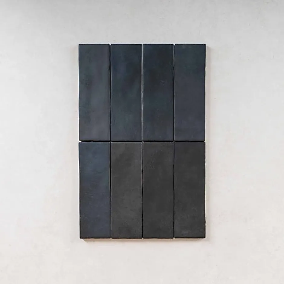 Les Carreaux De Jean Carrelage Effet Zellige Noir MITTE Negro 6,5x20 - Les Carreaux de Jean