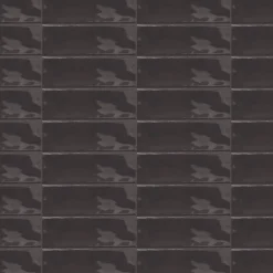 Ro'Ma Carrelage Carrelage effet Zellige Noir 14,6x4,8x0,8 cm Brillant Bravio - Mur intérieur -