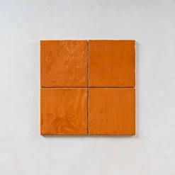 Carrelage Effet Zellige Orange LA RIVIERA 13,2x13,2 Ginger - Les Carreaux de Jean-Gioia Materia Best