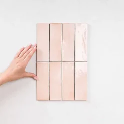 Carrelage Effet Zellige Rose COLO Gloss 5x15 pink - Les Carreaux de Jean-Gioia Materia Outlet