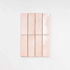 Carrelage Effet Zellige Rose COLO Gloss 5x15 pink - Les Carreaux de Jean-Gioia Materia Outlet