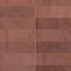 Carrelage effet Zellige Rouge 20x6,5x0,85 cm Brillant Orisel - Mur intérieur --Ro'Ma Carrelage Sale