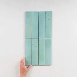 Carrelage Effet Zellige TANGER 6x24 Turquoise - Les Carreaux de Jean-Les Carreaux De Jean  Online