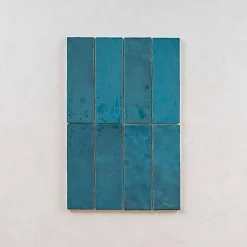 Gioia Materia Carrelage Effet Zellige Turquoise LA RIVIERA 6,5x20 Quetzal - Les Carreaux de Jean