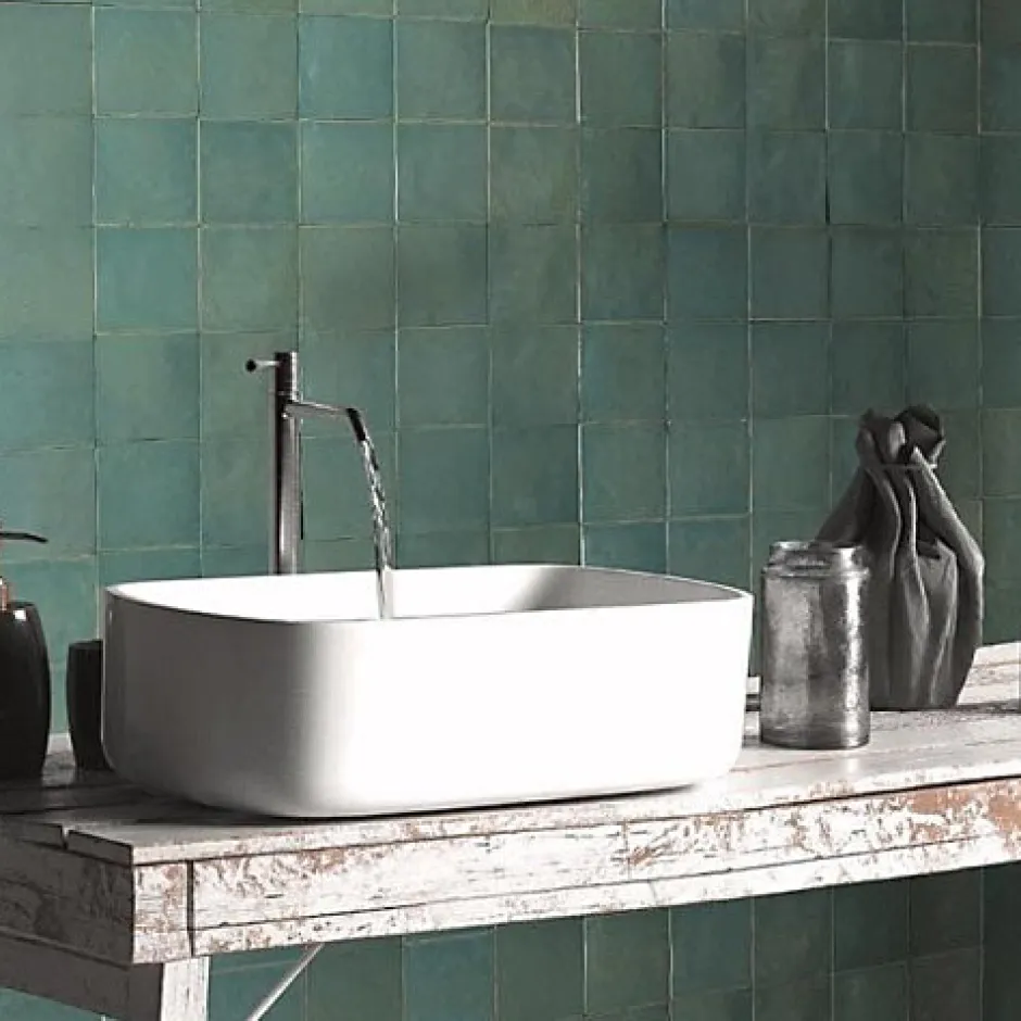 Les Carreaux De Jean Carrelage Effet Zellige Turquoise MANARA CLAY 10x10 Tamir Turquesa - Les Carreaux de Jean