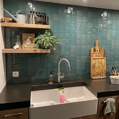 Les Carreaux De Jean Carrelage Effet Zellige Turquoise MANARA CLAY 10x10 Tamir Turquesa - Les Carreaux de Jean