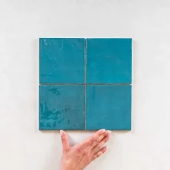 Carrelage Effet Zellige Turquoise LA RIVIERA 13,2x13,2 Quetzal - Les Carreaux de Jean-Gioia Materia Clearance