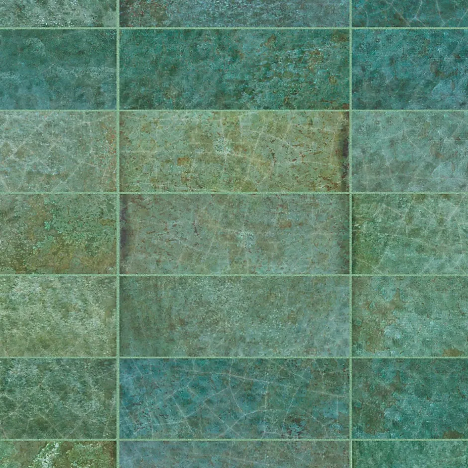 Carrelage effet Zellige Vert 20x6,5x0,85 cm Caldero - Mur intérieur --Ro'Ma Carrelage Outlet