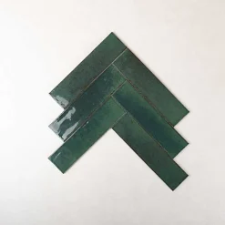 Les Carreaux De Jean  Carrelage Effet Zellige Vert Émeraude AGADIR - Selva 7x28 - Les Carreaux de Jean