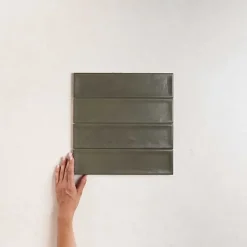 Les Carreaux De Jean  Carrelage Effet Zellige Vert Foncé NARA Oliva Mate 7,5x30cm - Les Carreaux de Jean