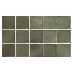 Carrelage Effet Zellige Vert ARGILE 6x24,6 Khaki - Les Carreaux de Jean-Gioia Materia Discount