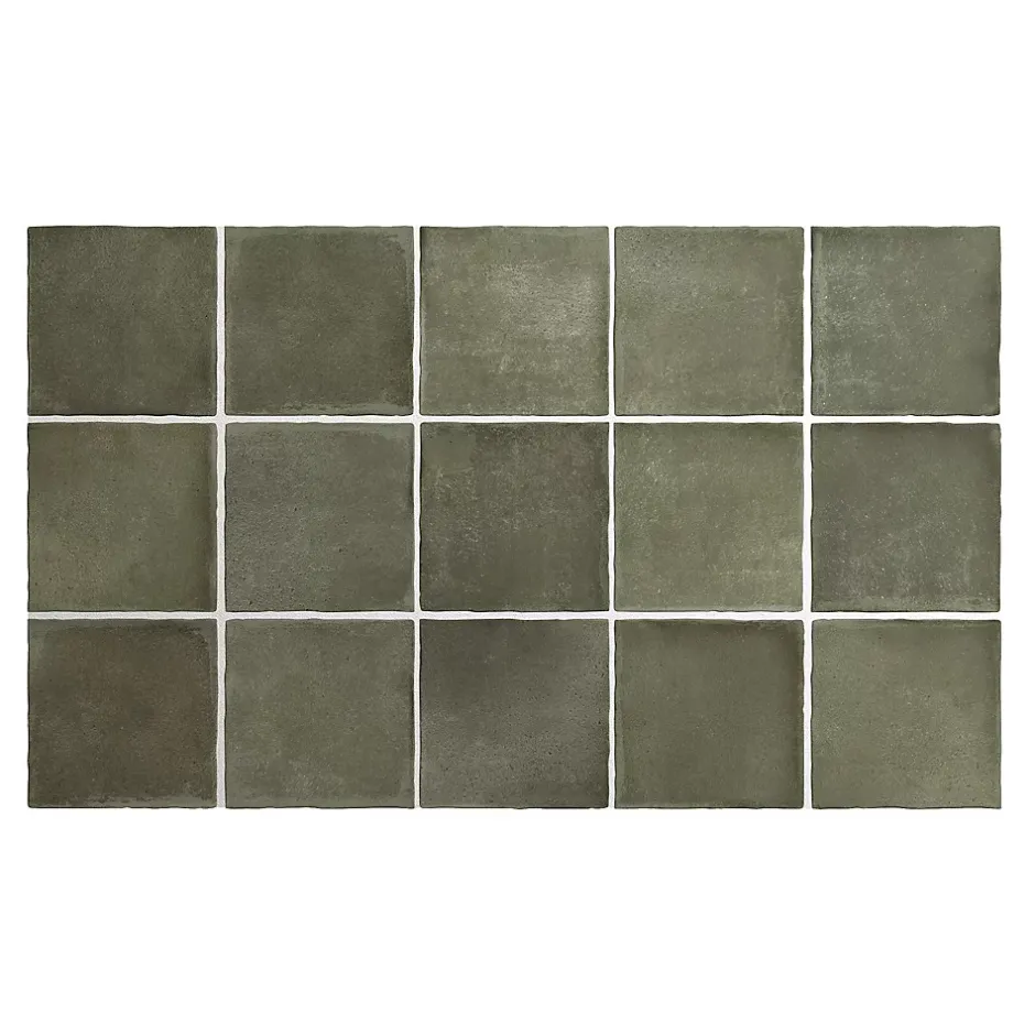Carrelage Effet Zellige Vert ARGILE 6x24,6 Khaki - Les Carreaux de Jean-Gioia Materia Discount