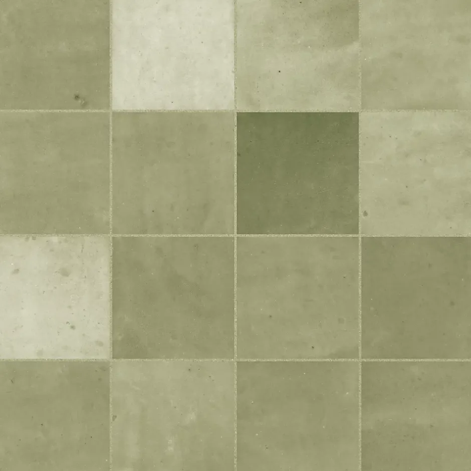 Carrelage effet Zellige Vert Sauge 10,7x10,7x0,85 cm Samorel - Mur intérieur --Ro'Ma Carrelage Online