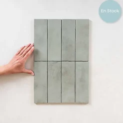 Carrelage Effet Zellige Vert Sauge MITTE Verde 6,5x20 - Les Carreaux de Jean-Les Carreaux De Jean  Clearance