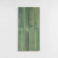 Carrelage Effet Zellige Vert TANGER 6x24 Forest - Les Carreaux de Jean-Les Carreaux De Jean  Discount