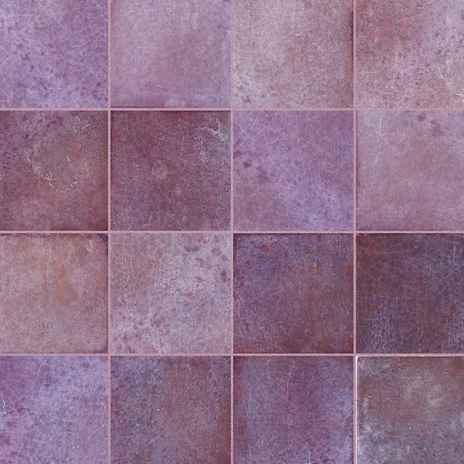Ro'Ma Carrelage Carrelage effet Zellige Violet 10x10x0,85 cm Caldero - Mur intérieur -