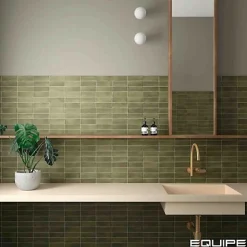 Gioia Materia Carrelage Effet Zellige Vert COLO Matt 5x15 vert - Les Carreaux de Jean