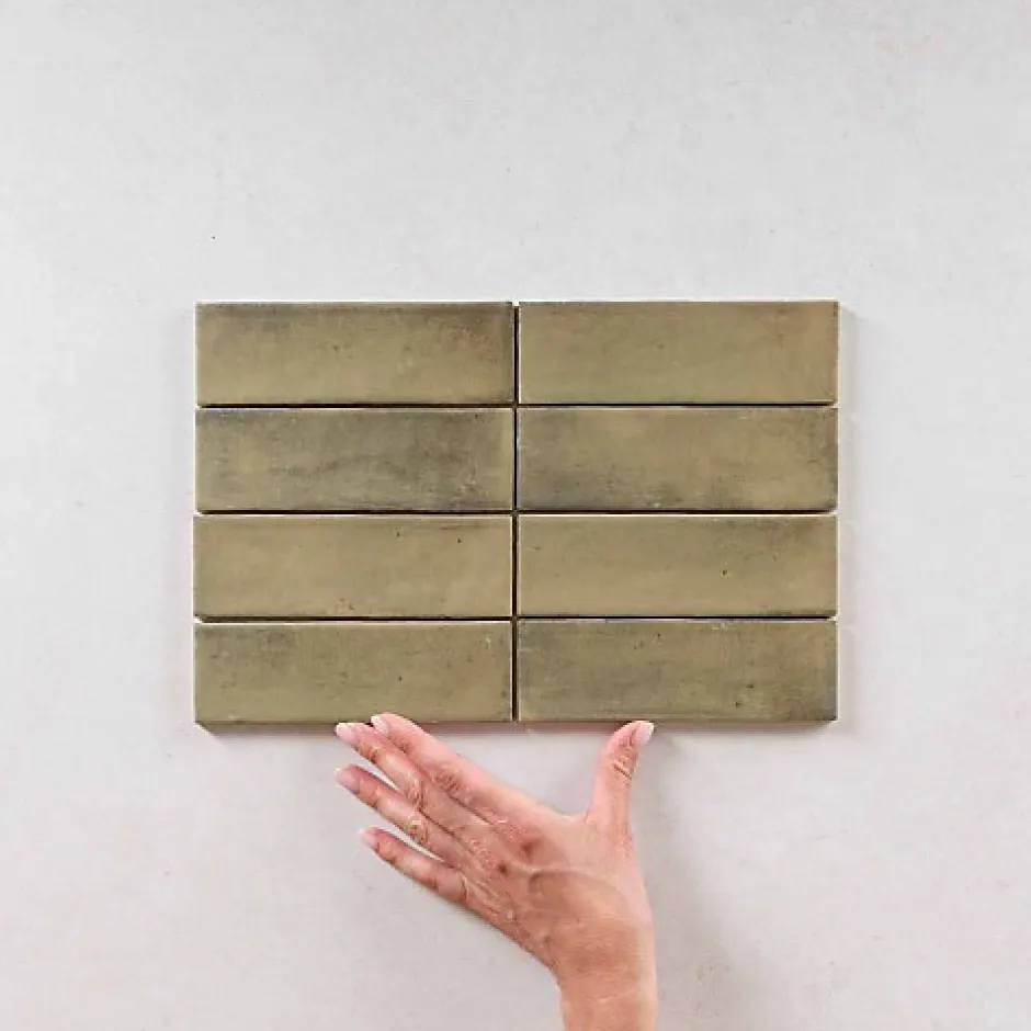 Gioia Materia Carrelage Effet Zellige Vert COLO Matt 5x15 vert - Les Carreaux de Jean