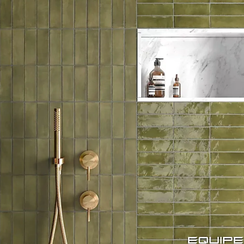 Gioia Materia Carrelage Effet Zellige Vert COLO Matt 5x15 vert - Les Carreaux de Jean