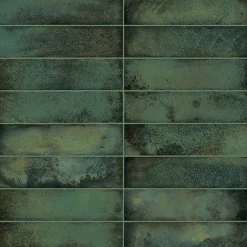 Carrelage effet Zellige Vert Intense 25x6x0,82 cm Orvian - Mur intérieur --Ro'Ma Carrelage