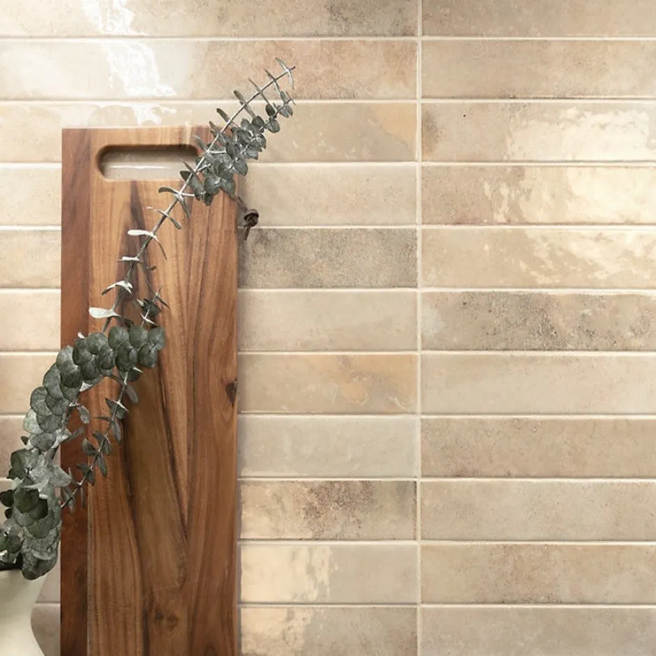 Concept Mosaïque carrelage effet zellige 5x40 cm BALI ALMOND