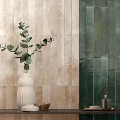 Concept Mosaïque carrelage effet zellige 5x40 cm BALI ALMOND